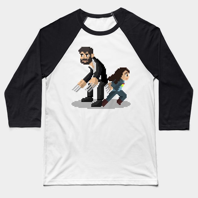 Logan Pixel Art Baseball T-Shirt by mozqueda